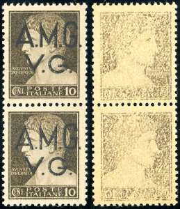 1945 - 10 cent. Imperiale (2), decalco del ... 