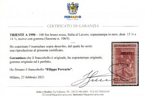 1950 - 100 lire Lavoro, dent. 13 ... 