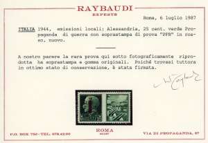 ALESSANDRIA 1944 - 25 cent. ... 