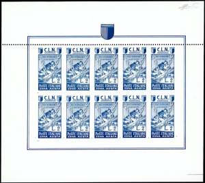 AOSTA 1945 - 2 lire azzurro grigio, ... 