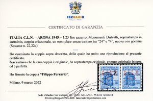 ARONA 1945 - 1,25 lire ... 