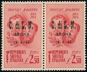 ARONA 1945 - 2,50 Fratelli Bandiera, senza ... 