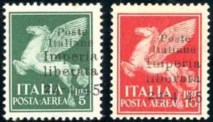 IMPERIA 1945 - 5 lire, 10 lire posta aerea, ... 