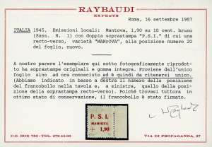 MANTOVA 1945 - 1,90 su 10 cent., ... 