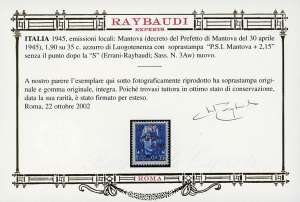 MANTOVA 1945 - 1,90 su 35 cent., ... 