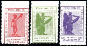 VALLE BORMIDA 1945 - 20, 25, e 50 cent. ... 