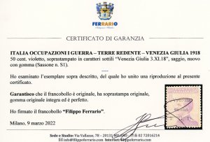 VENEZIA GIULIA 1918 - 50 cent. ... 