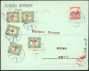 FIUME SEGNATASSE 1918 - 2 f., soprastampa a ... 