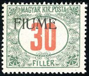 FIUME SEGNATASSE 1918 - 30 f. rosso, ... 