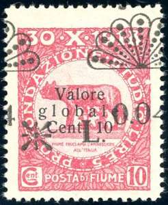 FIUME SEGNATASSE 1921 - 0,04 lire su 10 ... 