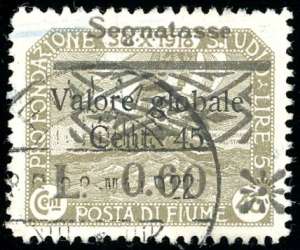 FIUME SEGNATASSE 1921 - 0,60 lire su 45 ... 