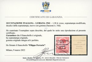 LUBIANA 1941 - 1,50 d. ... 