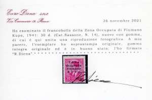 ZONA FIUMANO KUPA 1941 - 30 din. ... 