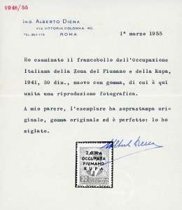 ZONA FIUMANO KUPA 1941 - 30 din. ... 