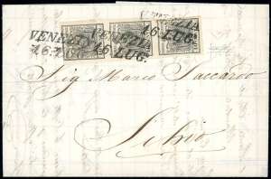 1852 - 10 cent. grigio nero, carta a mano ... 