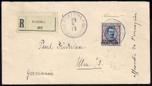 VALONA 1913 - 20 piastre su 5 lire ... 