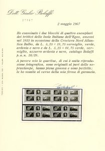 POSTA AEREA 1933 - Trittici ... 