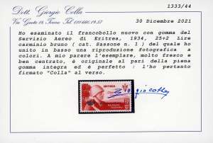 SERVIZIO AEREO 1934 - 25 + 2 lire ... 