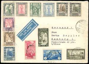 1933 - Aerogramma pluriaffrancato con ... 