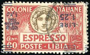 ESPRESSI 1927 - 1,25 lire su 60 cent., dent. ... 