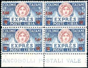ESPRESSI 1927 - 2,50 lire su 2 lire, blocco ... 