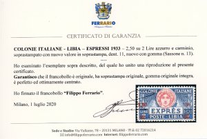 ESPRESSI 1933 - 2,50 su 2 lire ... 
