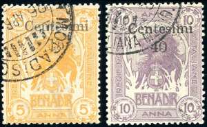 1905 - Soprastampa di Zanzibar (8/9), usati, ... 
