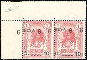 1922 - 6 b. su 10 c. su 1 a. (25), coppia ... 