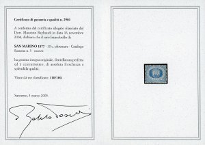 1877 - 10 cent. oltremare Stemma ... 