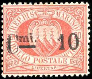 1892 - 10 cent. su 20 cent. (10), ottima ... 