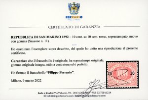 1892 - 10 cent. su 10 cent. (11), ... 