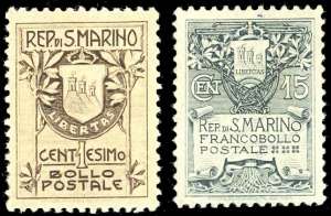 1910 - Stemma, fondo bianco, serie completa ... 