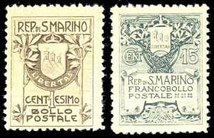 1910 - Stemma, fondo giallo, serie completa ... 