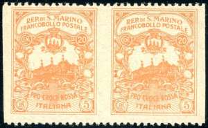 1916 - 20 + 5 cent. Croce Rossa, non emesso, ... 