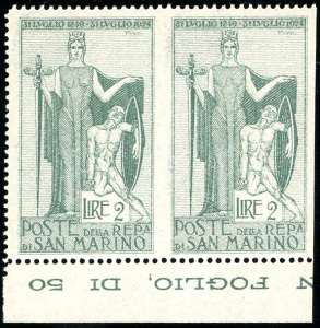 1924 - 2 lire Garibaldi (102), coppia ... 