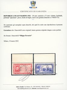 1932 - 20 cent. carminio e 75 ... 