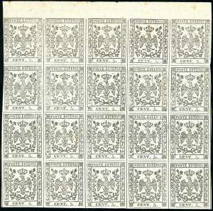 PROVE 1852 - 5 cent. bianco, prova su carta ... 