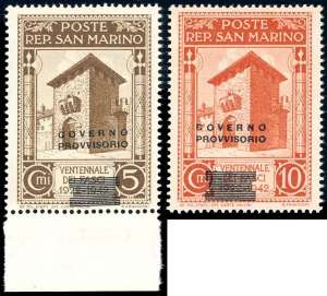 1943 - 5 cent., 10 cent. soprastampa  ... 
