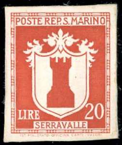 1945 - 20 lire Stemmi (292), prova di colore ... 