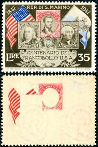 1947 - 35 lire Centenario francobollo Stati ... 