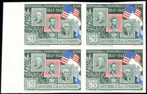 1947 - 50 lire Centenario francobollo Stati ... 