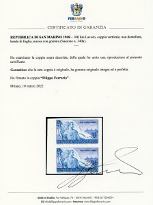 1948 - 100 lire Lavoro, coppia ... 