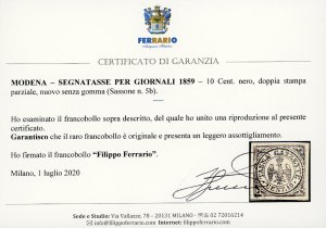 1859 - 10 cent. nero Aquilotto, ... 