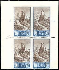 1949 - 200 lire Paesaggi, blocco di quattro, ... 