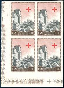 1951 - 100 lire Croce Rossa, non dentellato ... 