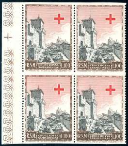 1951 - 100 lire Croce Rossa, non dentellato ... 