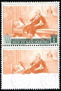 1952 - 1 lira Colombo (372), coppia ... 