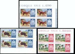 1956 - 25 lire, 80 lire, 100 lire Cani ... 