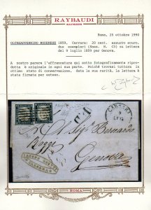 1859 - 20 cent. azzurro scuro ... 