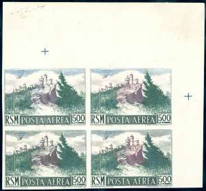 1950 - 500 lire Vedute, non dentellato ... 